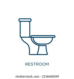 restroom icon. Thin linear restroom outline icon isolated on white background. Line vector restroom sign, symbol for web and mobile
