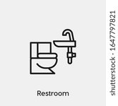 restroom icon vector.  Linear style sign for mobile concept and web design. wc symbol illustration. Pixel vector graphics - Vector.