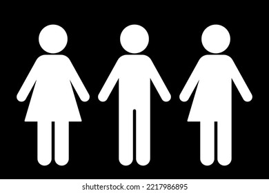 Restroom icon vector. male, female and indeterminate gender. vector illustration