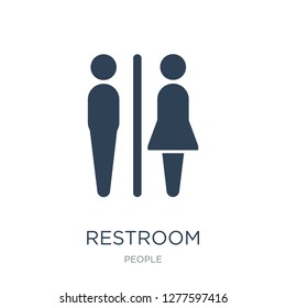 restroom icon vector on white background, restroom trendy filled icons from People collection, restroom vector illustration