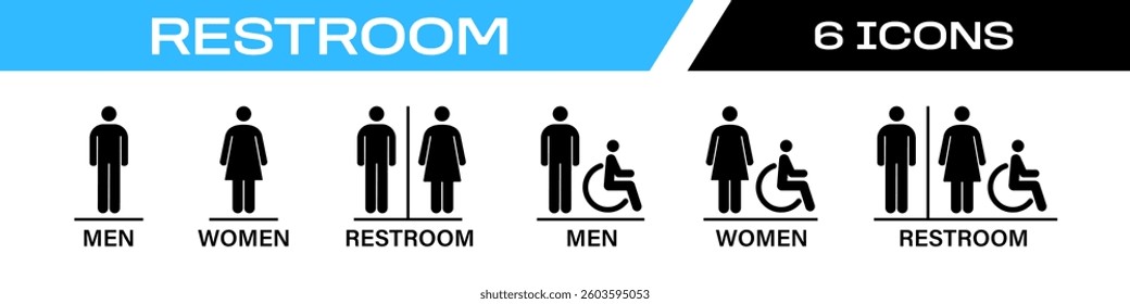 restroom icon. WC icon set