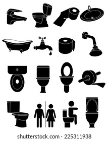 Restroom icons set