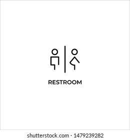 Restroom line icon design, isolated on white background. Vector Restroom  illustration sign.