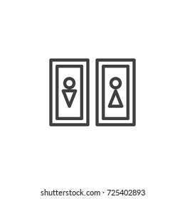 Restroom line icon, outline vector sign, linear style pictogram isolated on white. WC Symbol, logo illustration. Editable stroke