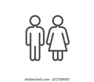 Restroom line icon. WC toilet sign. Public lavatory symbol. Quality design element. Editable stroke. Vector