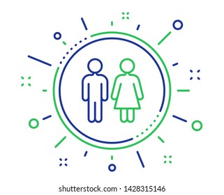 Restroom line icon. WC toilet sign. Public lavatory symbol. Quality design elements. Technology restroom button. Editable stroke. Vector