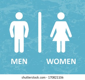 Restroom male and female sign