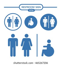 Restroom male female and sign for people with disabilities vector illustration
