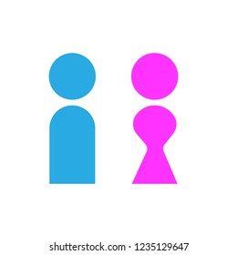 Restroom male female  sign  vector illustration