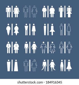 Restroom male and female sign vector illustration