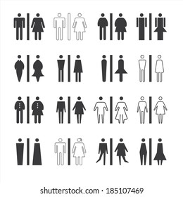 Restroom male and female sign vector illustration