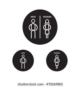 Restroom male and female sign vector illustration, Man and lady toilet sign, Toilet Sign
