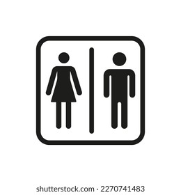 Restroom for men and women line icons. Sink, hygiene, for business, bio toilet, toilet cubicle, WC. Restroom concept. Vector line icon on white background