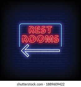 Restroom Neon Signs Style Text Vector