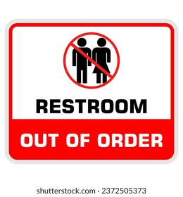 Restroom out of order, sign vector