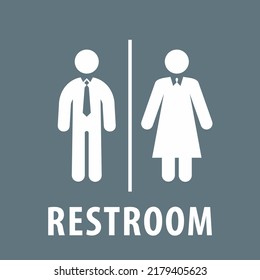 restroom pictogram Icon design, man and woman standing people illustration. for stickers, posters and others