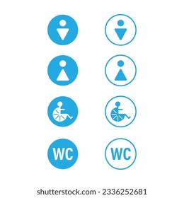 Restroom Sign Icon Set Vector Design.