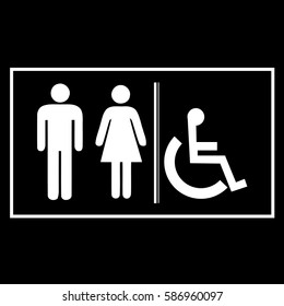 Restroom sign Icons - Illustration black