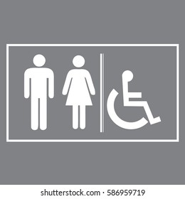 Restroom sign Icons - Illustration gray