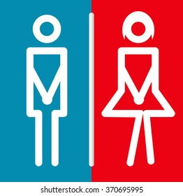 Restroom sign on vector background.