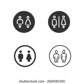 Icono del vector de signo de restauración. Señal de género masculino y femenino, navegación pública