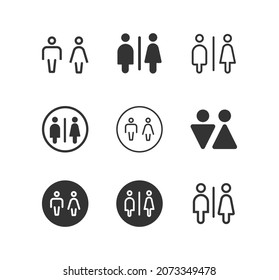 Icono del vector de signo de restauración. Señal de género masculino y femenino, navegación pública