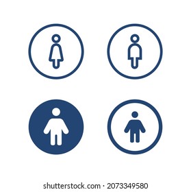 Restroom sign vector icon. Man and woman, male and female gender sign, public navigation