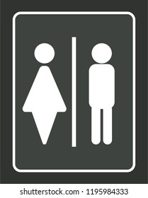 Restroom sign vector. People pictogram. Public washroom illustration.