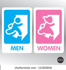 Restroom Signs Illustration, Vector