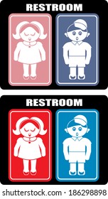 Restroom Signs Illustration, Vector