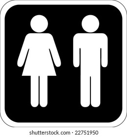 Restroom signs for men and women