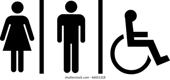 restroom signs on white background