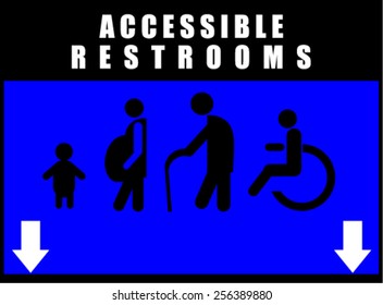 Restroom signs for Pregnant woman,Handicapped and Aged