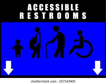 Restroom signs for Pregnant woman,Handicapped and Aged