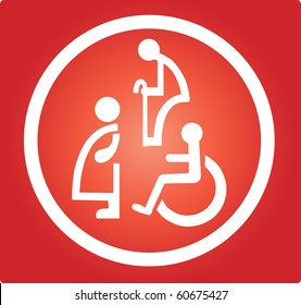 Restroom signs  for Pregnant woman,Handicapped and Aged person