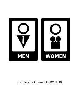 Restroom Signs vector - Black