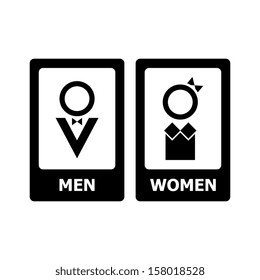 Restroom Signs vector - Black