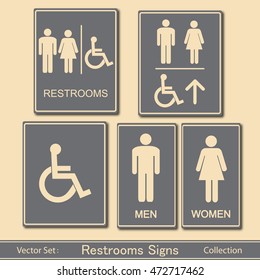 Restroom Signs Vector Collection