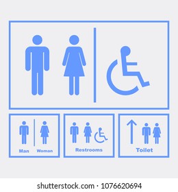 Restroom Signs Collection Vector Illustration Stock Vector (Royalty ...