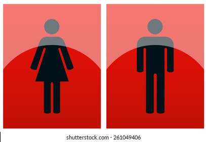 Restroom Signs Vector Illustration.