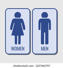 Restroom Signs vector illustration, Woman and Man bathroom sign plaque in trendy design style. Symbol on toilet. Perfect graphic resources for many purposes.