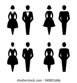Restroom Signs Vector Lady & Gentleman Collection, vector illustration