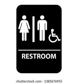 Restroom, Simple basic sign icon male and female toilet