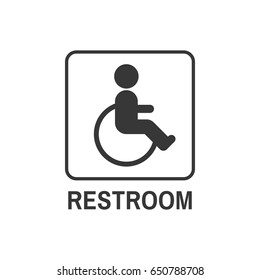 Restroom symbol for disability people in public
