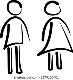 Restroom Symbol, Doodle restroom icon