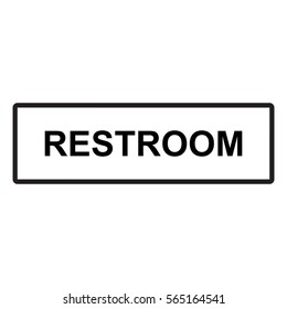 restroom text sign