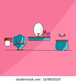 Restroom / Toilet in Flat icon