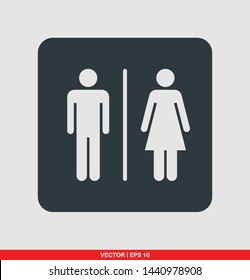 Restroom or toilet flat icon, vector illustration on gray background