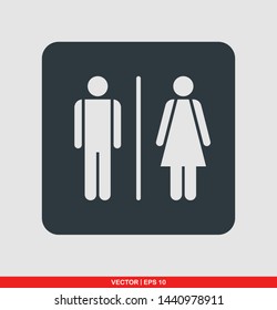 Restroom or toilet flat icon, vector illustration on gray background
