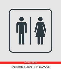 Restroom or toilet flat icon, vector illustration on gray background